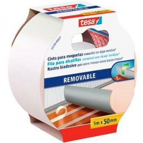 Double Sided Tape TESA Carpet Self-adhesives White 50 mm x 5 m (6 Units) image 2