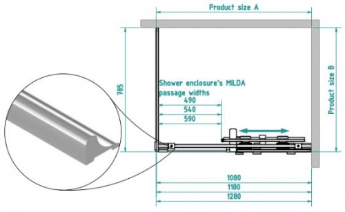 Brasta Glass Dušas kabīne MILDA 120x80 Caurspīdīgs image 2