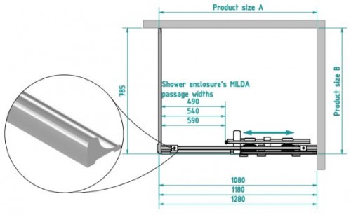Brasta Glass Dušas kabīne MILDA 130x80 Tonēts pelēks vai brūns image 2