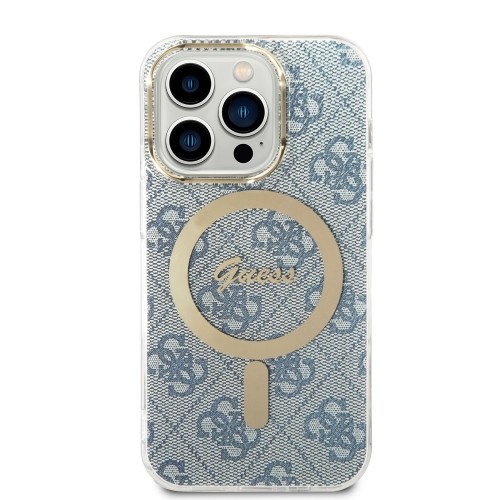 Guess 4G MagSafe Compatible Case + Wireless Charger for iPhone 14 Pro Blue image 2