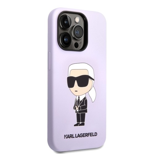 Karl Lagerfeld Liquid Silicone Ikonik NFT Case for iPhone 14 Pro Purple image 2