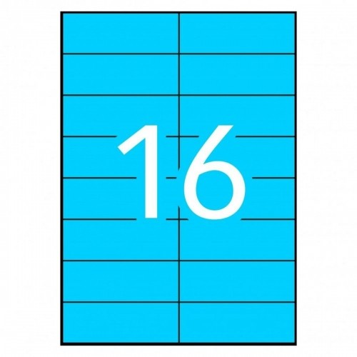 Adhesive labels Apli 100 Sheets Fluorine Blue 105 x 37 mm Blue image 2