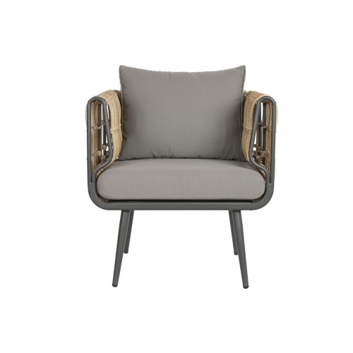 Набор стол и 3 кресла DKD Home Decor Коричневый синтетический ротанг Алюминий (144 x 67 x 74 cm) image 2