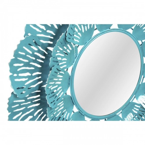 Sienas spogulis DKD Home Decor Zils Metāls Korāļi Balts 2 gb. (60 x 7 x 60 cm) image 2