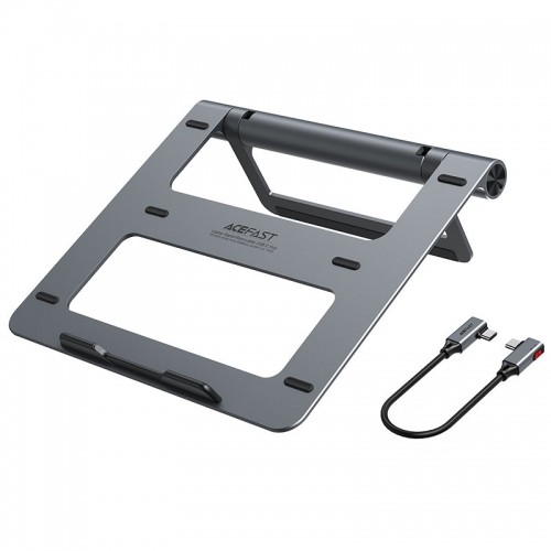Acefast HUB multifunctional USB Type C laptop stand - 2x USB 3.2 Gen 1 (3.0, 3.1 Gen 1) | TF, SD | HDMI 4K @ 60Hz | RJ45 1Gbps | PD 3.0 100W (20V | 5A) gray (E5 space gray) image 2