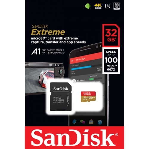 Mikro SD Atmiņas karte ar Adapteri SanDisk 32 GB image 2