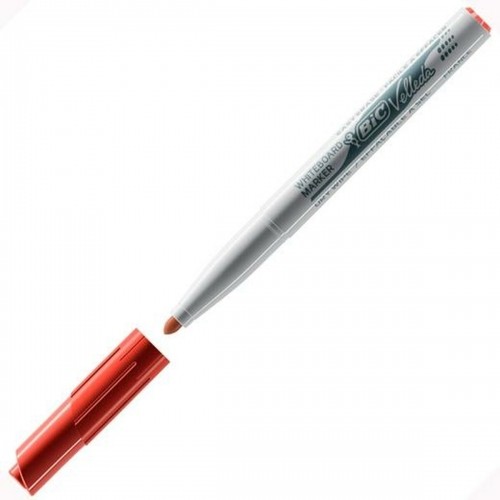 Marker pen/felt-tip pen Bic Velleda 1741 Whiteboard Red (12 Units) image 2