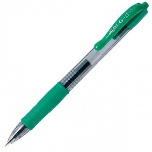 Gel pen Pilot G-2 07 Green 0,4 mm (12 Units) image 2