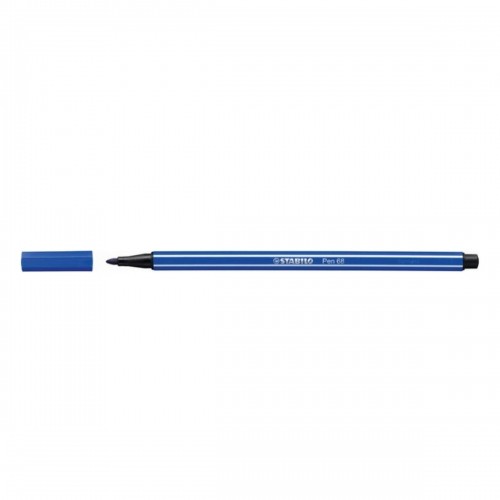 Felt-tip pens Stabilo Pen 68 Navy Blue (10 Pieces) image 2