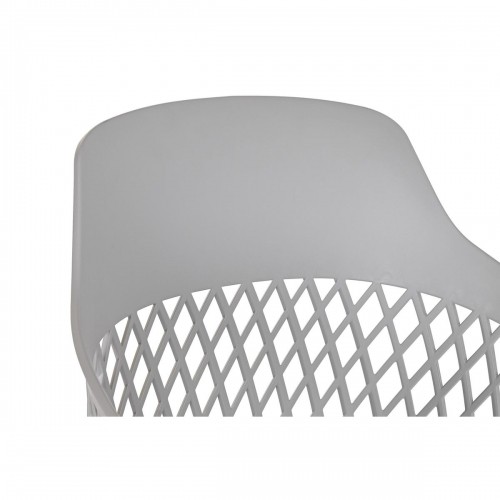 ēdamistabas krēsls DKD Home Decor Metāls Gaiši pelēks polipropilēns (57 x 57 x 80,5 cm) image 2