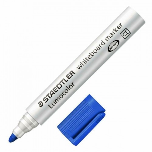 Felt-tip pens Staedtler Whiteboard Blue White (10 Units) (1 Unit) image 2
