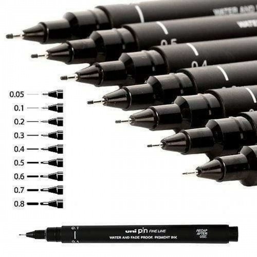 Постоянный маркер Uni-Ball PIN005-200(S) Чёрный 12 штук image 2