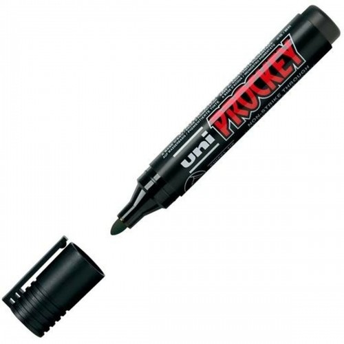 Felt-tip pens Uni-Ball Prockey PM-122 Black (12 Units) image 2