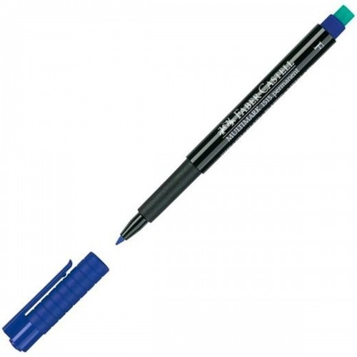 Permanent marker Faber-Castell Multimark 1513 F Blue (10 Units) image 2