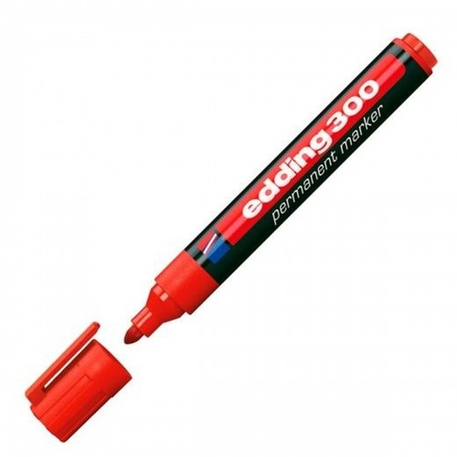 Permanent marker Edding 300 Red (10 Units) image 2