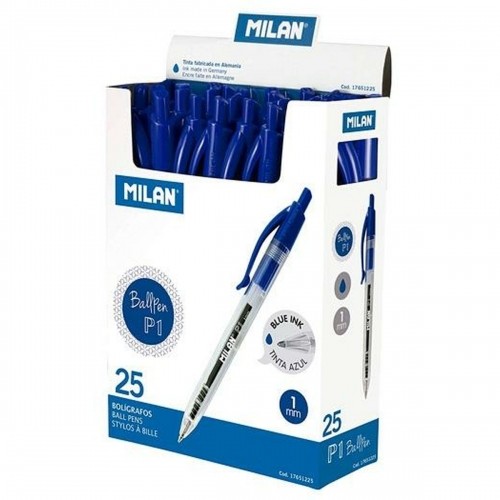 Pen Milan P1 Blue 1 mm (25 Pieces) image 2