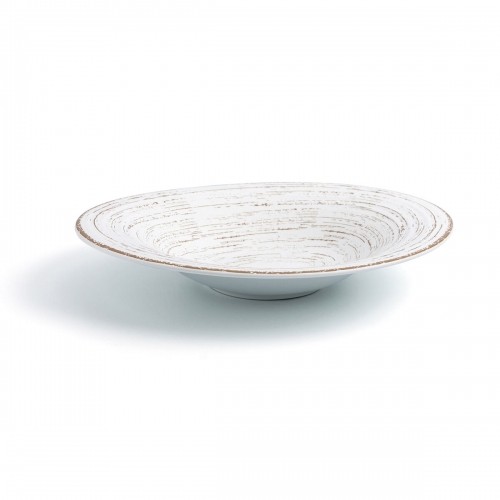 Deep Plate Ariane Tornado White Ceramic Bicoloured Ø 29 cm (6 Units) image 2