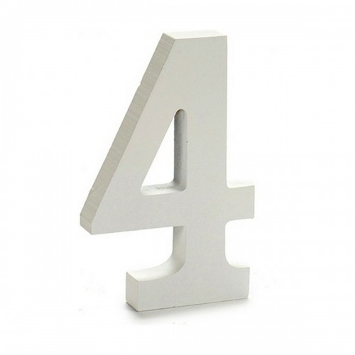 Number 4 Wood White (1,8 x 21 x 17 cm) (12 Units) image 2