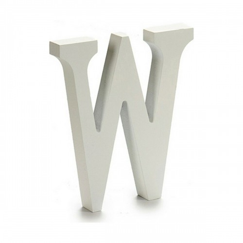 Letter W Wood White (1,8 x 21 x 17 cm) (12 Units) image 2