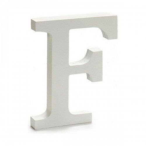 Letter F Wood White (1,8 x 21 x 17 cm) (12 Units) image 2