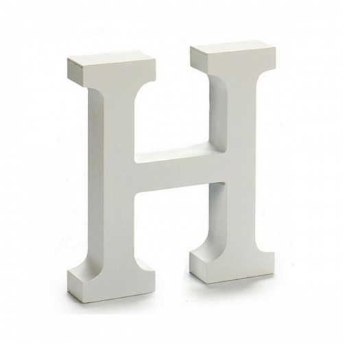 Letter H Wood White (2 x 16 x 14,5 cm) (24 Units) image 2