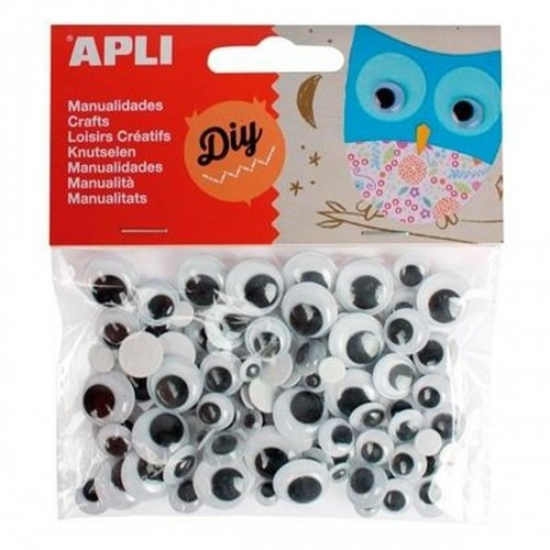 Set of stickers Apli Eyes Black 5 Units image 2