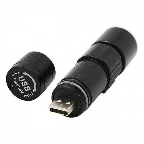 Torch LED EDM USB Rechargeable Zoom Mini Black Aluminium 120 Lm image 2