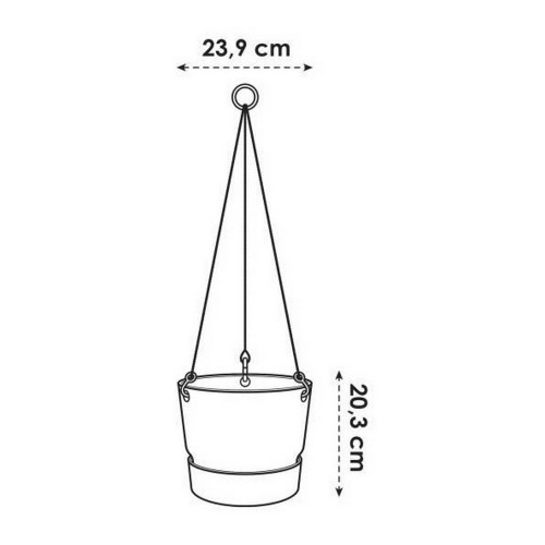 Hanging Planter Elho Greenville Ø 23,9 x 20,3 cm Green image 2