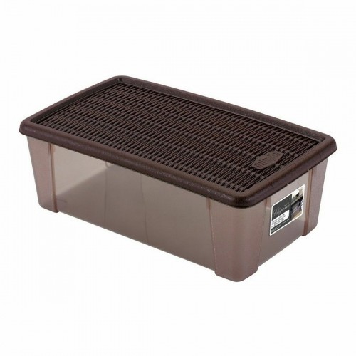 Box with cover Stefanplast 19,5 x 11,5 x 33 cm Plastic Chocolate 5 L (12 Units) image 2