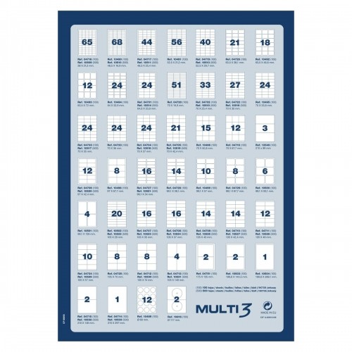 Printer Labels MULTI 3 500 Sheets 70 x 30 mm White Upright image 2