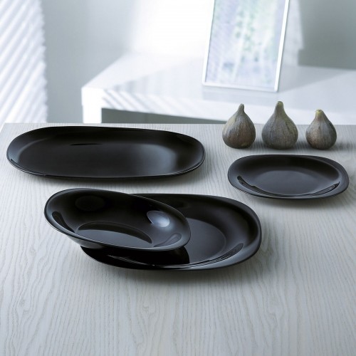 Flat plate Luminarc Carine Black Glass (Ø 26 cm) (24 Units) image 2