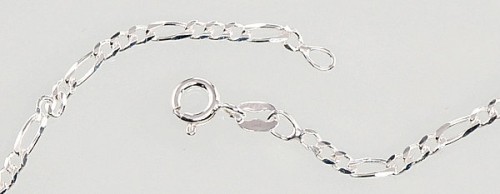 Sudraba ķēdīte Figaro 2,2 mm, dimantu apstrādājums #2400105, Sudrabs 925°, garums: 45 cm, 4.6 gr. image 2