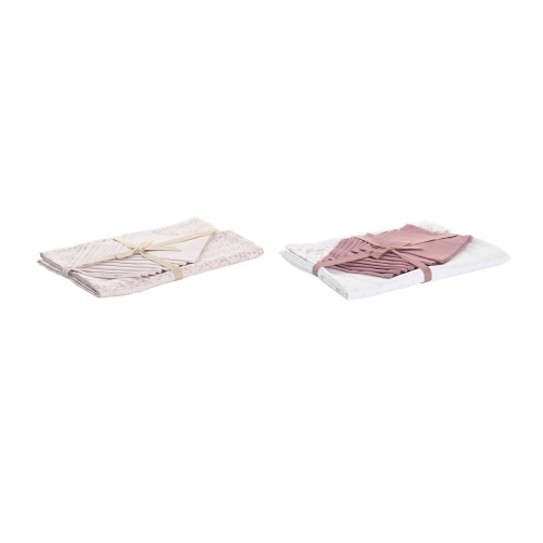Скатерть и салфетки DKD Home Decor Розовый Белый (150 x 250 x 0,5 cm) (2 штук) image 2