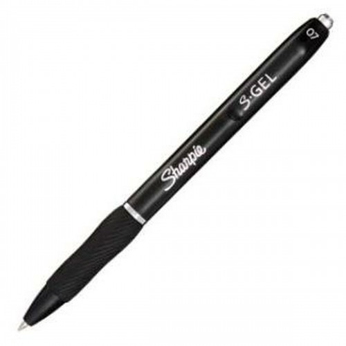 Gela pildspalva Sharpie S-Gel Ievelkams Melns 0,7 mm (12 gb.) image 2