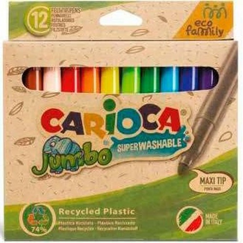 Set of Felt Tip Pens Carioca Jumbo Eco Family 24 Pieces Multicolour (24 Units) image 2
