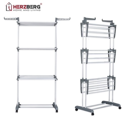 Herzberg Home & Living Herzberg HG-8034GRY: Moving Clothes Rack - Grey image 2