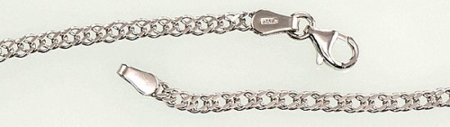 Серебряная цепочка Ромб 2,8 мм, алмазная обработка граней #2400064(PRh-Gr), Серебро 925°, родий (покрытие), длина: 55 см, 6.9 гр. image 2