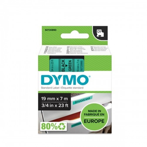 Ламинированная лента для фломастеров Dymo D1 45809 LabelManager™ Чёрный Зеленый 19 mm (5 штук) image 2