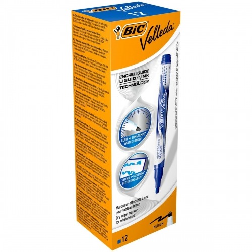 Marker pen/felt-tip pen Bic Velleda Blue (12 Pieces) image 2