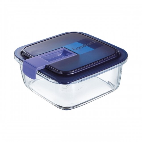 Hermetic Lunch Box Luminarc Easy Box Blue Glass (6 Units) (1,22 L) image 2