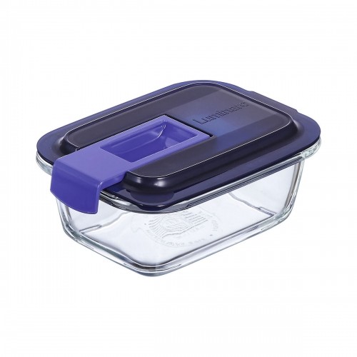 Hermetic Lunch Box Luminarc Easy Box Blue Glass (380 ml) (6 Units) image 2