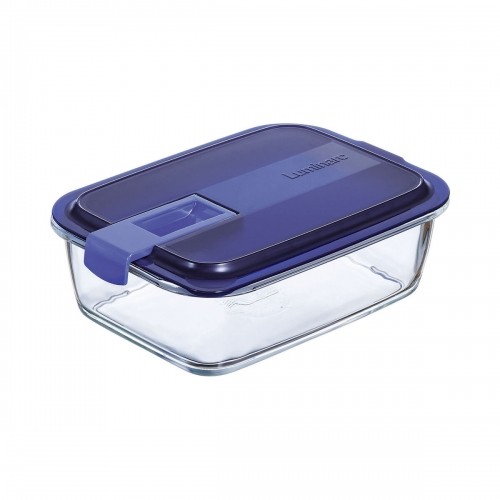 Hermetic Lunch Box Luminarc Easy Box Blue Glass (6 Units) (1,22 L) image 2