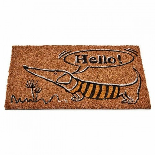 Doormat Dog Natural Black Yellow Coconut Fibre (40 x 1,5 x 60 cm) (12 Units) image 2