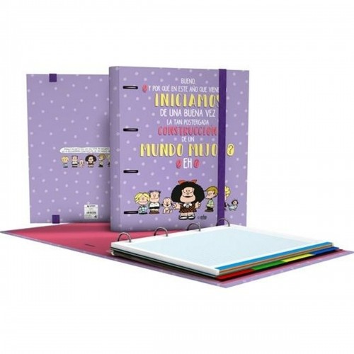 Ring binder Mafalda Carpebook Lilac A4 (2 Units) image 2
