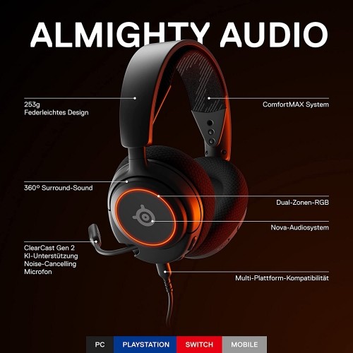 SteelSeries Arctis Nova 3, gaming headset (black, USB-C) image 2