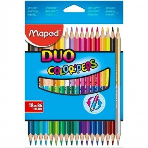 Krāsainie zīmuļi Maped Duo Color' Peps	 Daudzkrāsains 18 Daudzums Ar diviem galiem (12 gb.) image 2