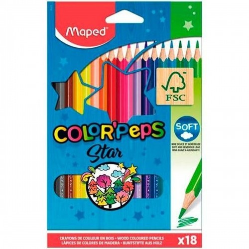 Цветные карандаши Maped Color' Peps Star Разноцветный 18 Предметы (12 штук) image 2