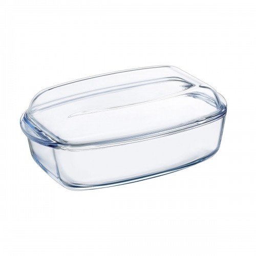 Serving Platter Pyrex Classic With lid 4,5 L 38 x 22 x 11 cm Transparent Glass (3 Units) image 2