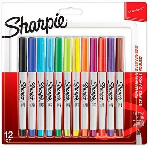 Set of Felt Tip Pens Sharpie Multicolour 12 Pieces 0,5 mm (12 Units) image 2