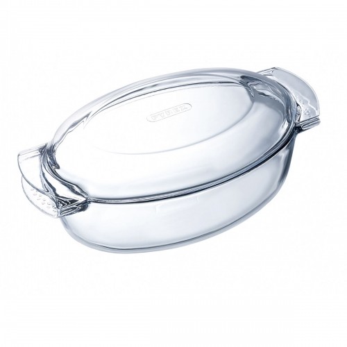 Oven Dish Pyrex Classic Vidrio Transparent Glass Oval 39 x 23 x 15 cm With lid (3 Units) image 2